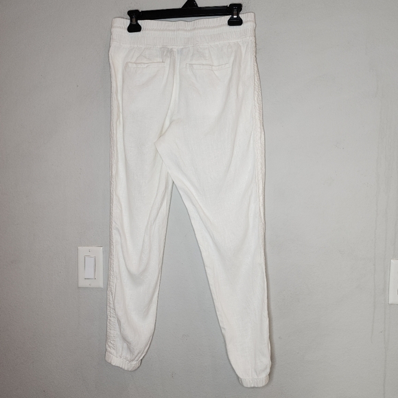 Athleta Cabo Linen Jogger Pants White Pull-On Drawstring Women's Size 4 - Picture 9 of 14